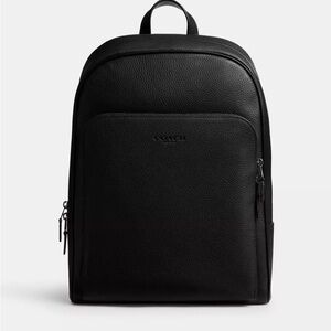 Coach Gotham Backpack - Black Pebbled Leather